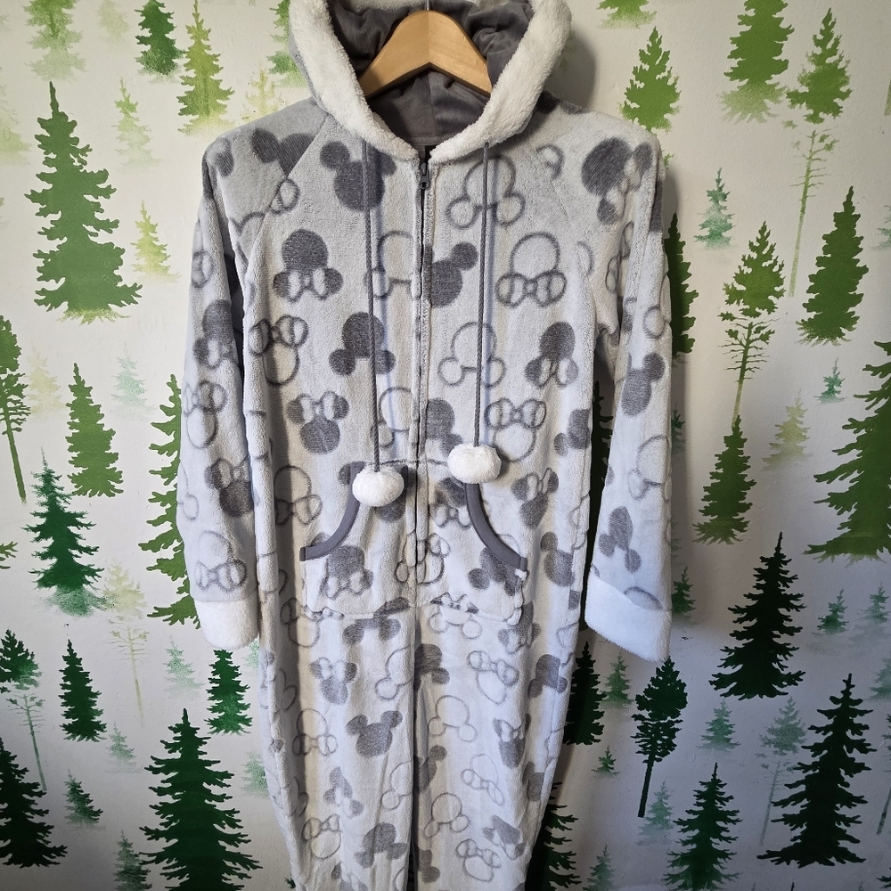 Disney Mickey and Minnie Mouse One Piece Hoodie Pajama